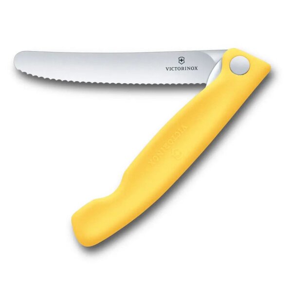 Picknickmesser mit Wellenschliff,gelb