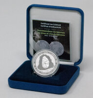 Runde Münze mit geprägtem Portraitprofil-Motiv,...