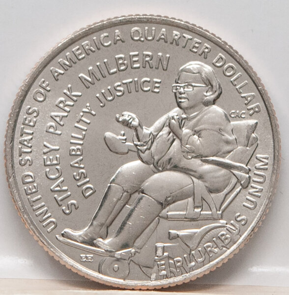 Runde Münze mit geprägtem Portraitprofil-Motiv, Brilliant Uncirculated, feine Oberflächenstruktur.