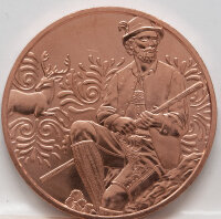 Runde Münze mit geprägtem Koala-Motiv,...