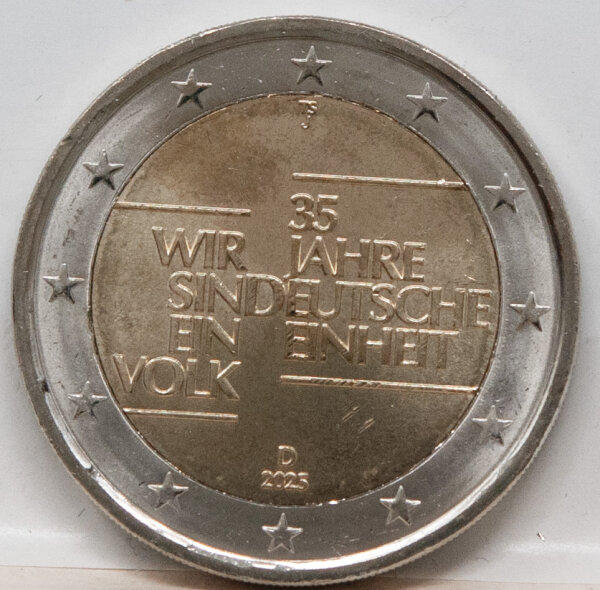 Deutschland 2 Euro 2025 - 35 Jahre Deutsche Einheit  J  unc.*