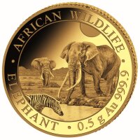 Somalia 2026 Elefant Goldmünze 0,5 g Proof .9999...