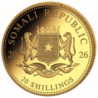 Somalia 20 Shilling 2026 - Elefant  - 0,5 g  Gold