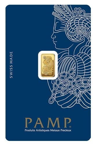 PAMP Suisse 1 g Lady Fortuna Goldbarren im CertiPAMP-Blister – Goldbarren mit Fortuna-Motiv, 999,9 Feingold