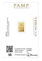 PAMP – 1 g Au 999,9 Goldbarren