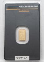Goldbarren Heraeus / Argor-Heraeus 1 g im Blister /...