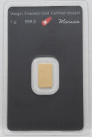 Heraeus / Argor-Heraeus 1 g Goldbarren Au 999,9