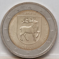 2 Euro Gedenkmünze Lettland 2025 mit dem Wappen der...