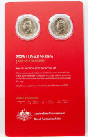 Australien 2 x 1 Dollar 2026 - Jahr des Pferdes- BU