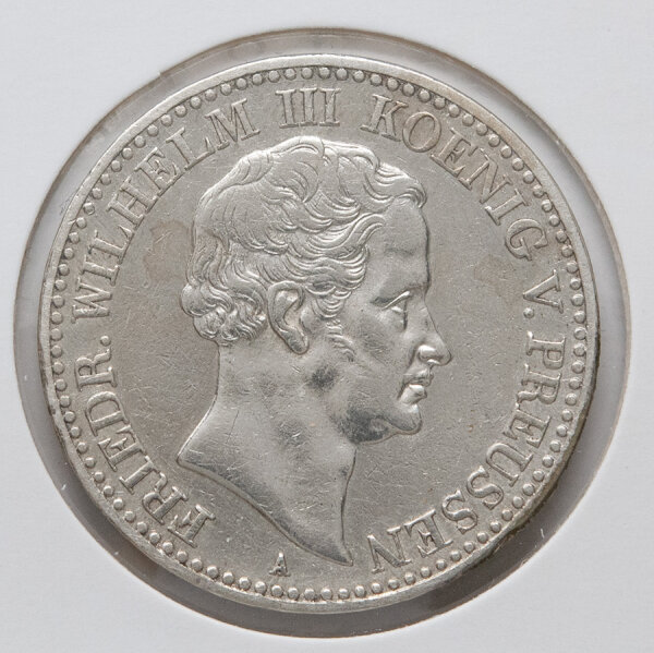 Taler 1830 Preußen, Friedrich Wilhelm III., Münzzeichen A, Silbermünze, Vorder- und Rückseite