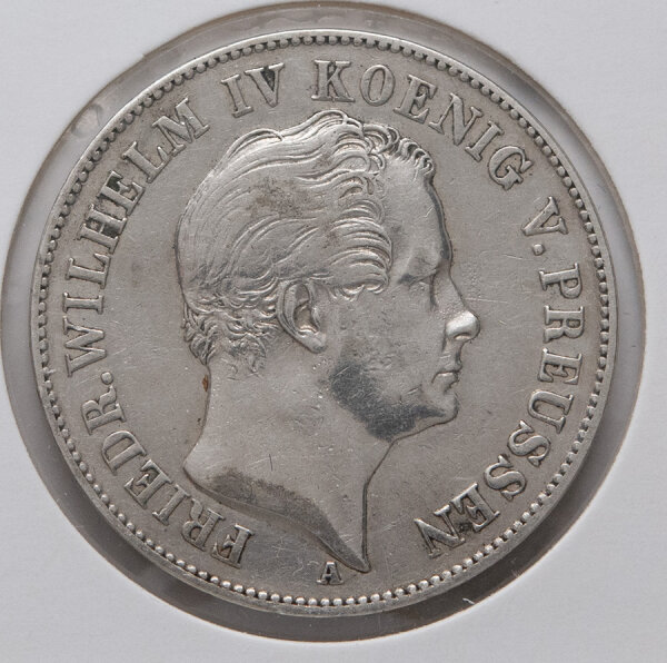 Taler 1844 Preußen Friedrich Wilhelm IV. A Berlin – Silbermünze „Segen des Mansfelder Bergbaues