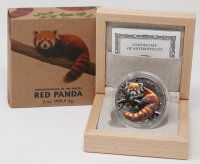 Niue 5 Dollar 2025 Red Panda 2 Unzen Silber Ultra High...