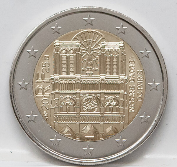 Frankreich 2 Euro 2025 „Notre Dame de Paris“ UNC – Kathedrale von Paris, offizielles Zahlungsmittel Frankreich