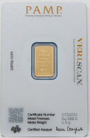 PAMP – 2,5 g Au 999,9 Goldbarren