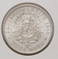 2 Mark 1888 Deutsches Reich – Reichsadler, Nennwert...