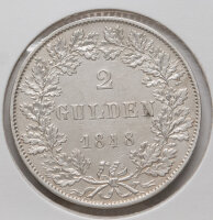 Frankfurt 2 Gulden 1848, Wertseite mit „2 Gulden...