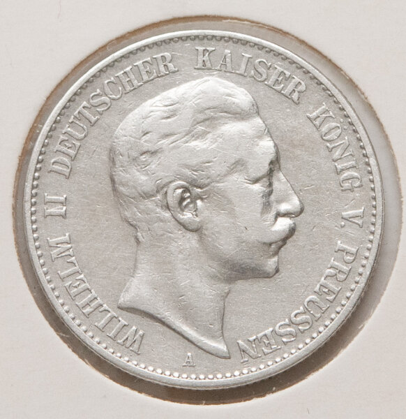 2 Mark 1902 A Silbermünze mit Porträt Kaiser Wilhelm II