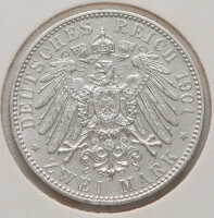2 Mark 1901 – Gekrönter Reichsadler, Jahr...