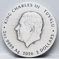 Tuvalu 2 Dollar 2026 - Stranger Things - Villains - Vecna - 2 oz Silber