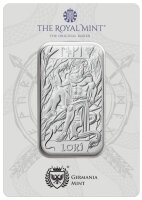 Silberbarren mit Darstellung von Loki, sitzend auf einem...