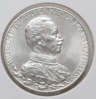 2 Mark 1913 – Uniformporträt Wilhelm II., Jahreszahlen 1888–1913, Münzzeichen A.