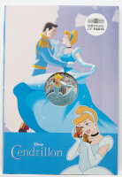 Münze Frankreich 10 Euro 2025 ‘Cinderella’ – farbig, Argent 333, 13 g, Ø 31 mm, im Blister; Motiv Duchesse und Kätzchen (Disney).