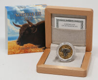 Präsentation der Münze im geöffneten,...