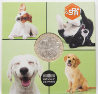 Frankreich 5 Euro 2026 Hund SPA Münze in Blisterkarte, UNC.