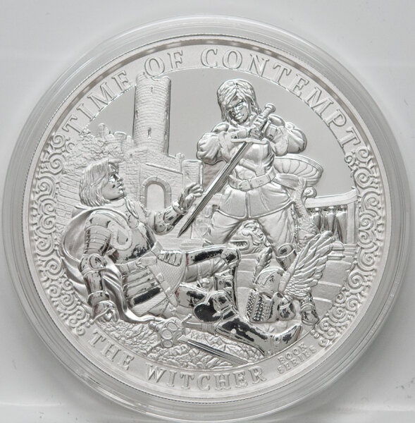 1000 Francs Kamerun 2025 „The Witcher: Time of Contempt“ 2 oz Silbermünze in Schutzkapsel mit Zertifikat von Gdańsk Mint.