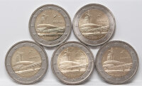 Deutschland 5 x 2 Euro 2026 Satz Bremen – Klimahaus...