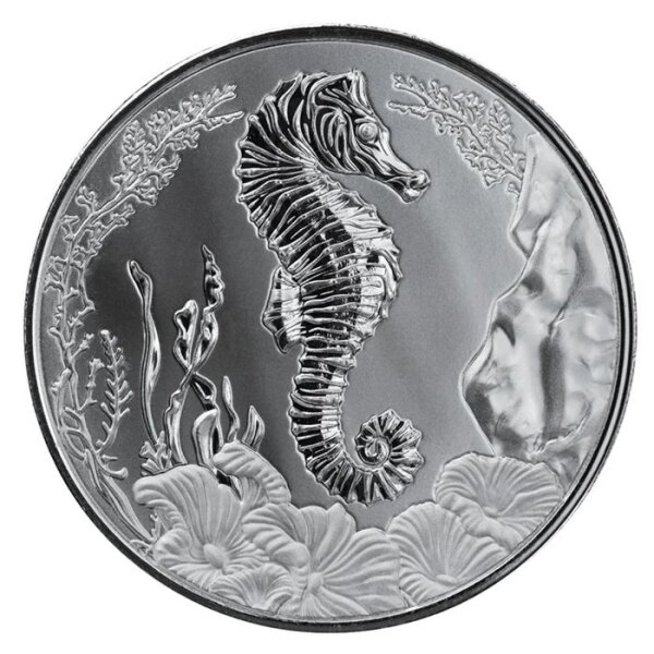 Samoa 2 Dollar 2025 Seahorse Silbermünze – 1 oz Silber 999 BU aus der Seahorse Serie von der Scottsdale Mint.