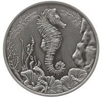 Samoa 2 Dollar 2025 Seahorse Silbermünze – 1 oz Antique Finish von der Scottsdale Mint.