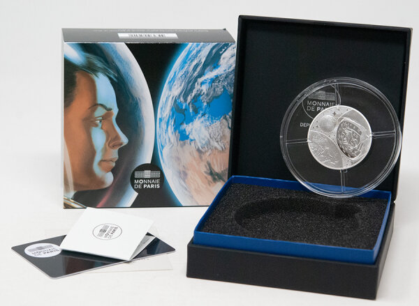 Frankreich 25-Euro-Silbermünze 2025 „Weltraum-Odyssee“ aus 2 oz Feinsilber in Polierter Platte in Original-Schatulle der Monnaie de Paris.