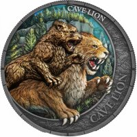 Republik of Liberia 20 Dollar 2026 - Megafauna #1 - Cave Lion Oblivion 1 oz Silber antik finish