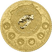 Republik of Liberia 100 Dollar 2026 - Megafauna #1 - Cave Lioni 1/10 oz Gold BU