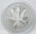 Barbados Half Dollar 2025 „Trident“ 1 oz Silbermünze in Bullion-Qualität, geprägt von der Scottsdale Mint, in Münzkapsel.