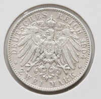 Rückseite der silbernen 2-Mark-Prägung mit dem...