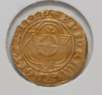 Rückseite des Goldguldens mit dem Wappen im...