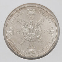 Die Rückseite zeigt den preußischen Adler im Zentrum, umgeben von den gekrönten Initialen W und A. Die Legende beinhaltet das Motto SUUM CUIQUE (Jedem das Seine) sowie die Bezeichnung KROENUNGS THALER 1861. Die Münze weist einen gleichmäßigen Glanz und klare Konturen auf.