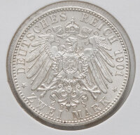 Rückseite der silbernen 2-Mark-Prägung mit dem...