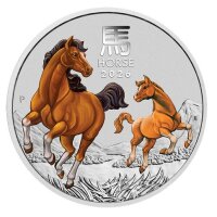 Farbige Motivseite der 1 oz Silbermünze Jahr des...