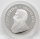 Vorderseite der Silbermünze 1 Unze Krügerrand 2026 in der Qualität Polierte Platte. Das Porträt von Paul Kruger besticht durch matte Details auf einem spiegelnden Hintergrund.