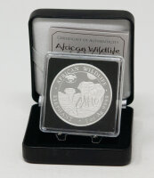 Gesamtansicht der Silbermünze im geöffneten,...