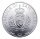 Vorderseite der silbernen 5-Euro-Münze aus San Marino mit dem offiziellen Staatswappen der Republik San Marino, gekrönt von einer Prunkkrone, umrahmt von Lorbeer- und Eichenzweigen, sowie dem Schriftzug REPUBBLICA DI SAN MARINO und dem Namen der Künstlerin A. NAPOLIONE.