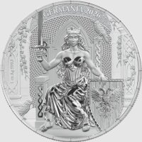 Detailreiche Rückseite der 5-Mark-Silbermünze...