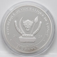 Vorderseite der 20 Francs Münze mit dem Staatswappen...