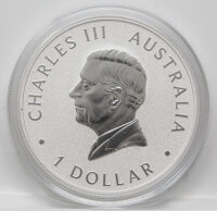 Vorderseite der 1 oz Silbermünze 2026 mit dem...