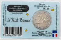 Die europäische Seite zeigt den Nennwert von 2 Euro sowie die Europakarte und die zwölf Sterne der EU-Flagge.