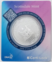 Die Vorderseite präsentiert das Staatswappen von...