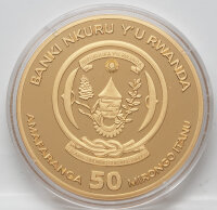 Ruanda 2026 50 RW Francs - Jahr des Pferdes - PP - vergoldet